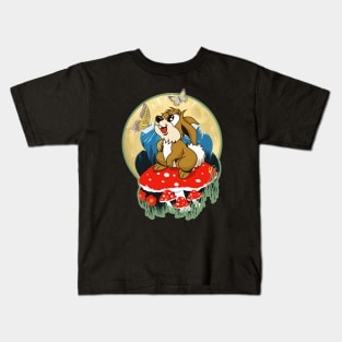 Bunny on a Mushroom Kids T-Shirt